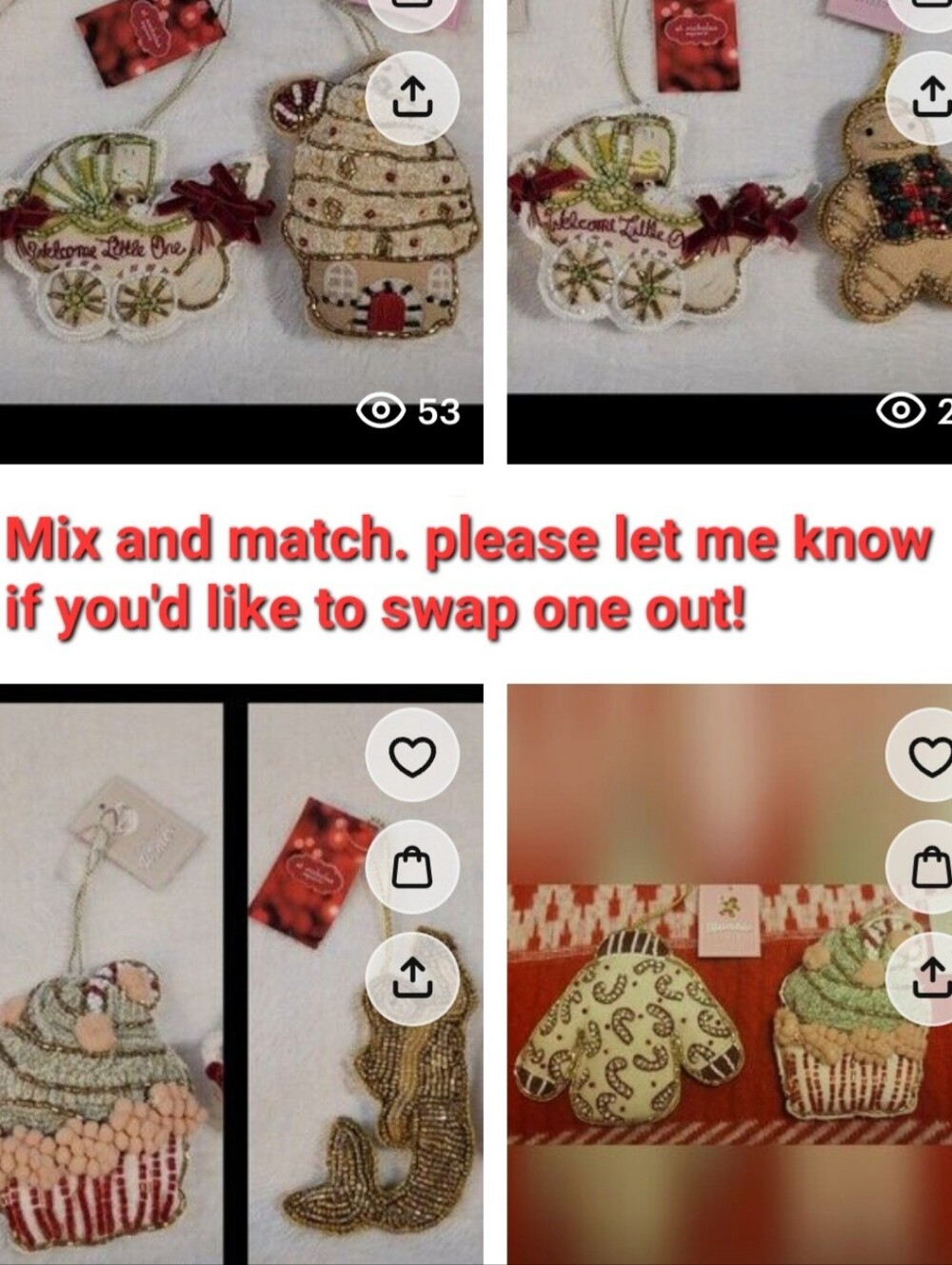 Beaded Holiday Ornaments Message